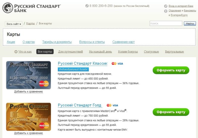 Карта банк в кармане Русский Стандарт условия - пошаговая инструкция