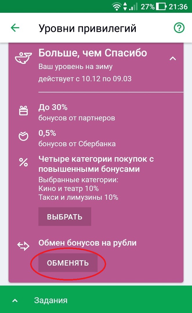Как перевести спасибо от Сбербанка в рубли - тарифы и доходность